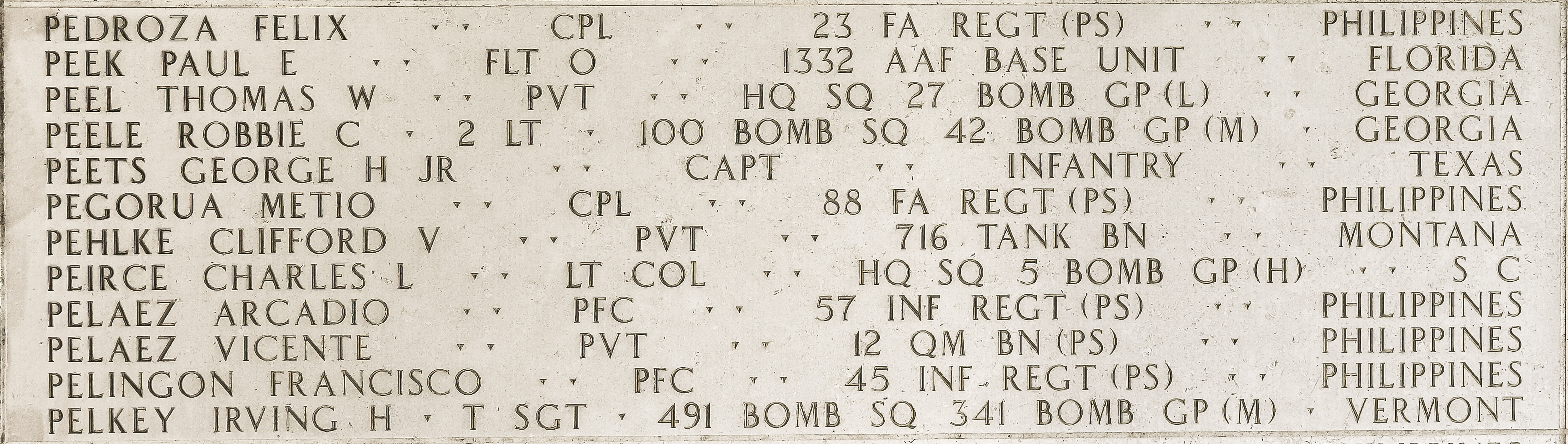 Irving H. Pelkey, Technical Sergeant